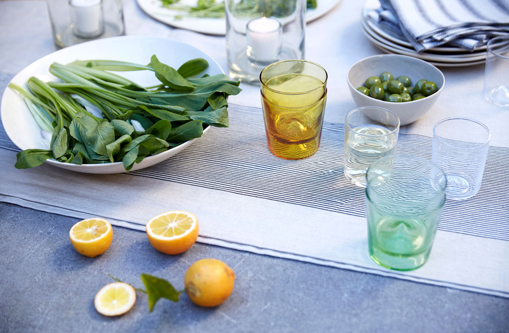 Il Buco Vita Green Mouth Blown Glass Tumblers