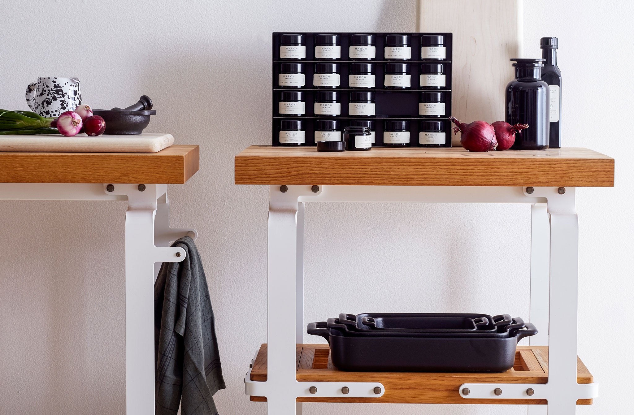 MARCH Small Worktable with One Shelf by Union Studio