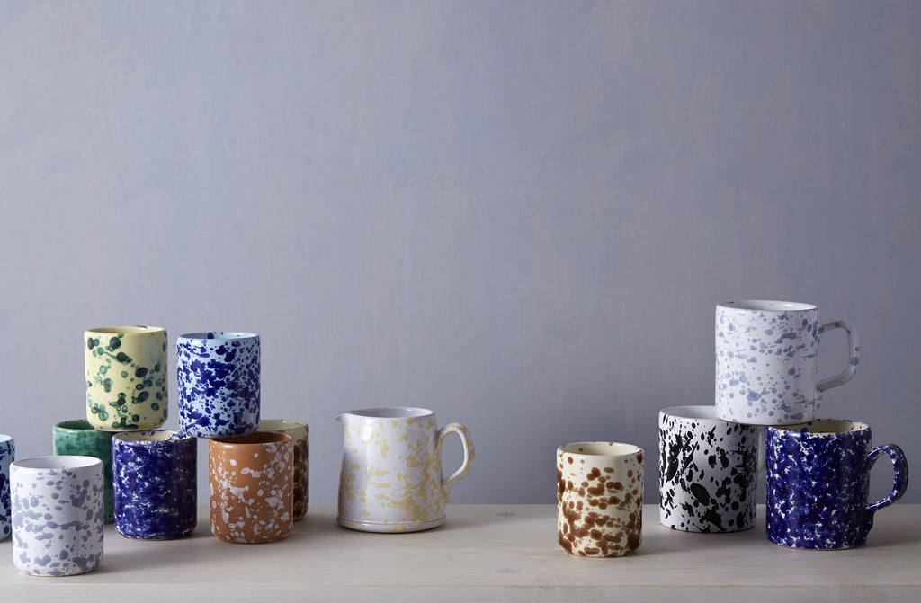 Grey on White Splatterware Mug