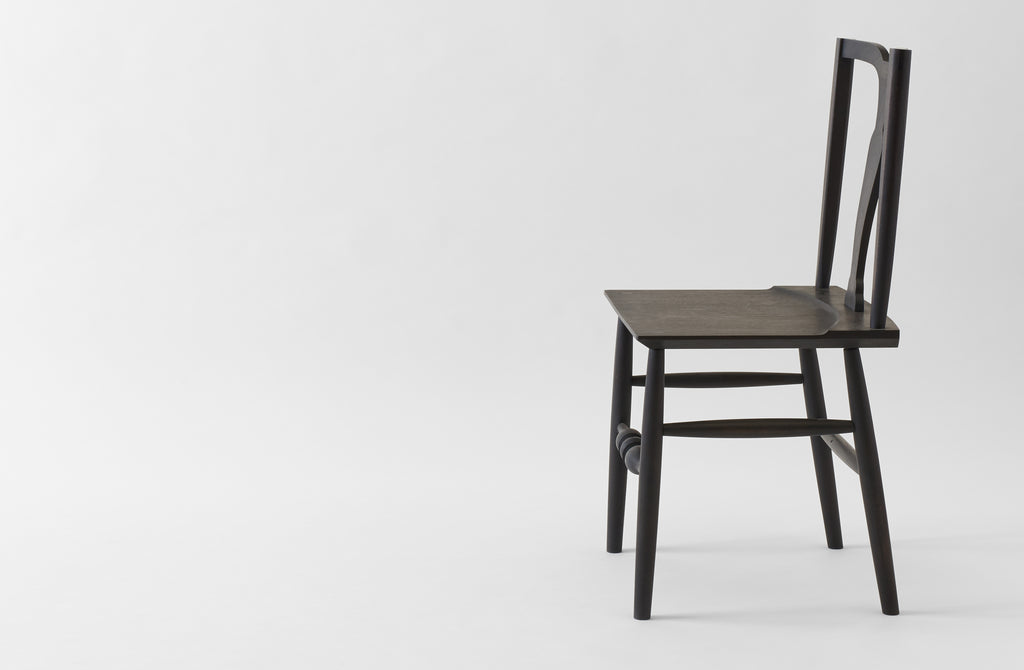 Sawkille Co. Ebonized Black Walnut Fiddleback Chair