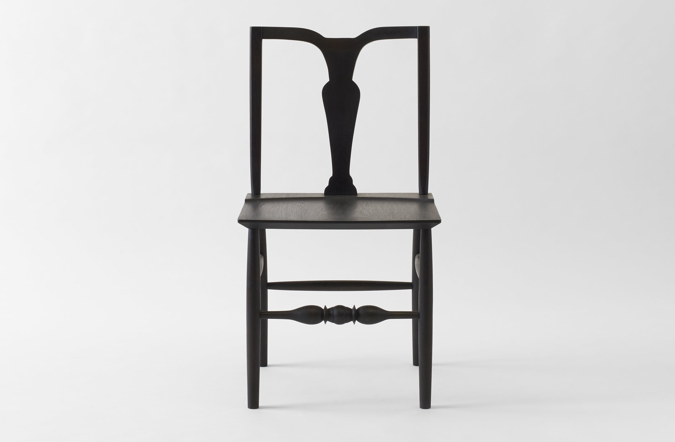 Sawkille Co. Ebonized Black Walnut Fiddleback Chair