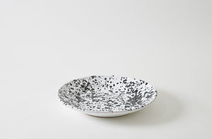 Black on White 14 Inch Splatterware Platter