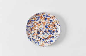 dinner plate in rust color |Color::Rust and Blue on Cream