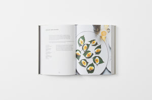 the modern larder cookbook with page open to recipe page.