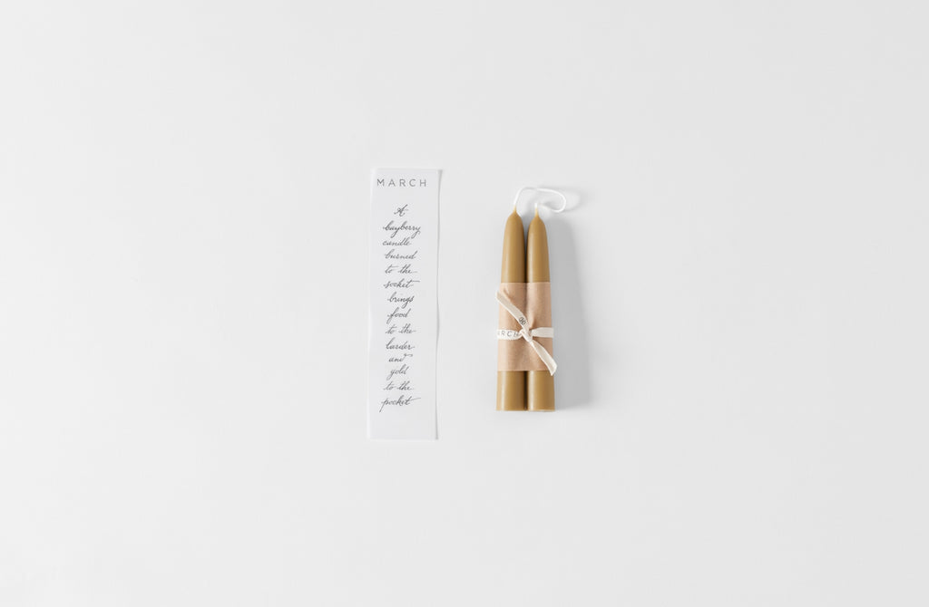 MARCH Bayberry Taper Candle