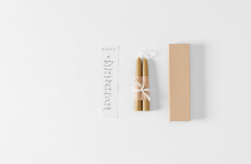 MARCH Bayberry Taper Candle
