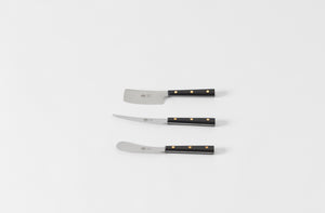 Berti Ebony Set of 3 Cheese Knives in Fabric Roll