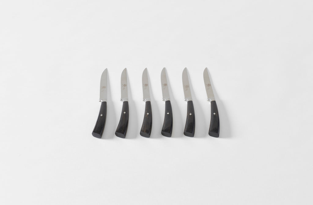 Berti White-Handled Italian Kitchen Knives, Handmade
