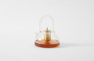 Blown Glass Teapot with Brass Filter