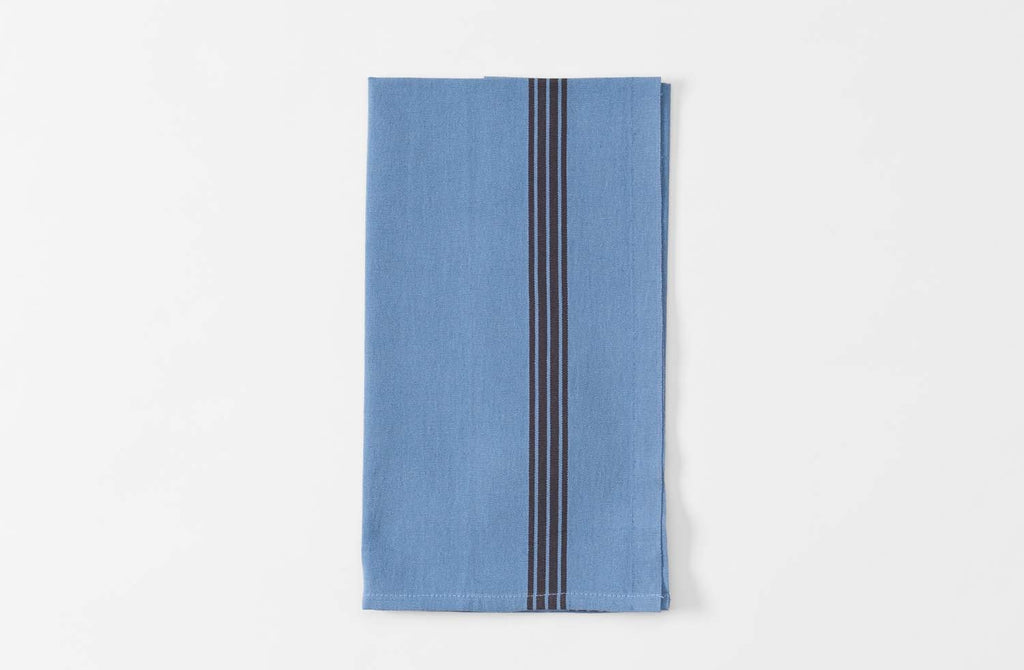 Dish Towel, Brown, Blue and White Stripe