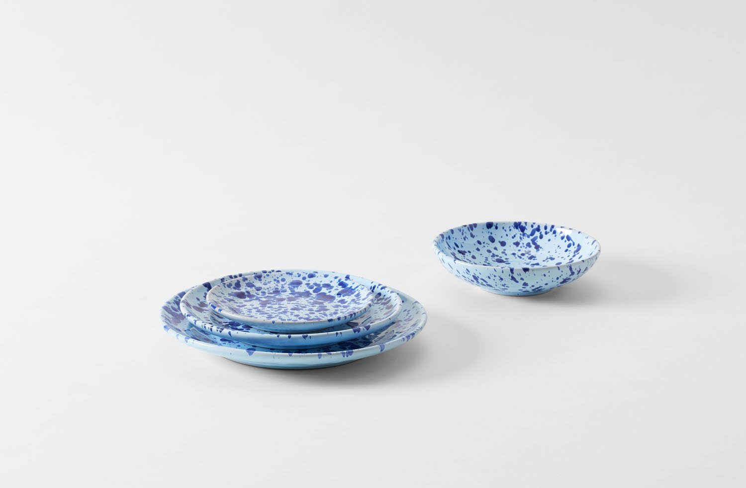 Blue on blue Splatterware Dinnerware - Fruit Plate