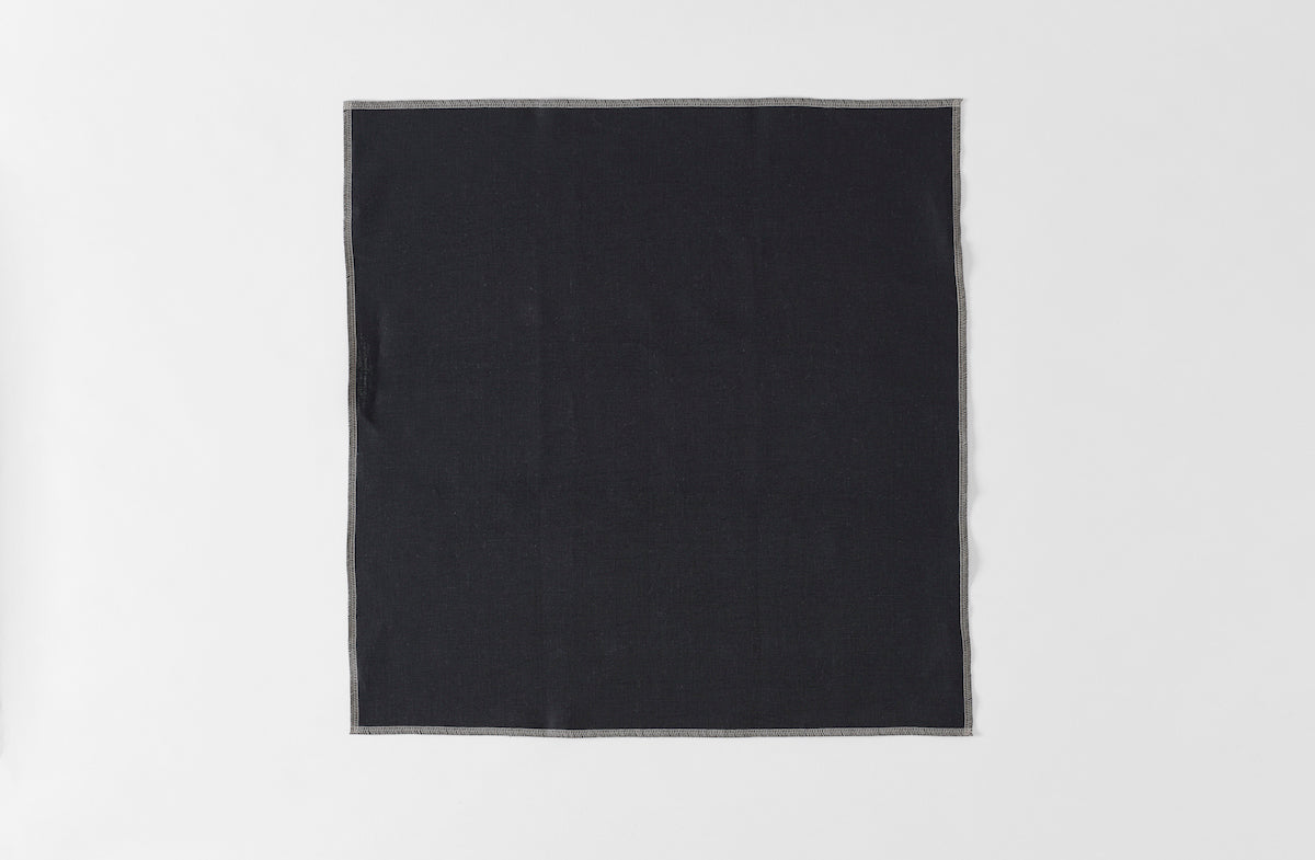Boxwood Linen Black Overlock Napkin with Flax Stitching – MARCH
