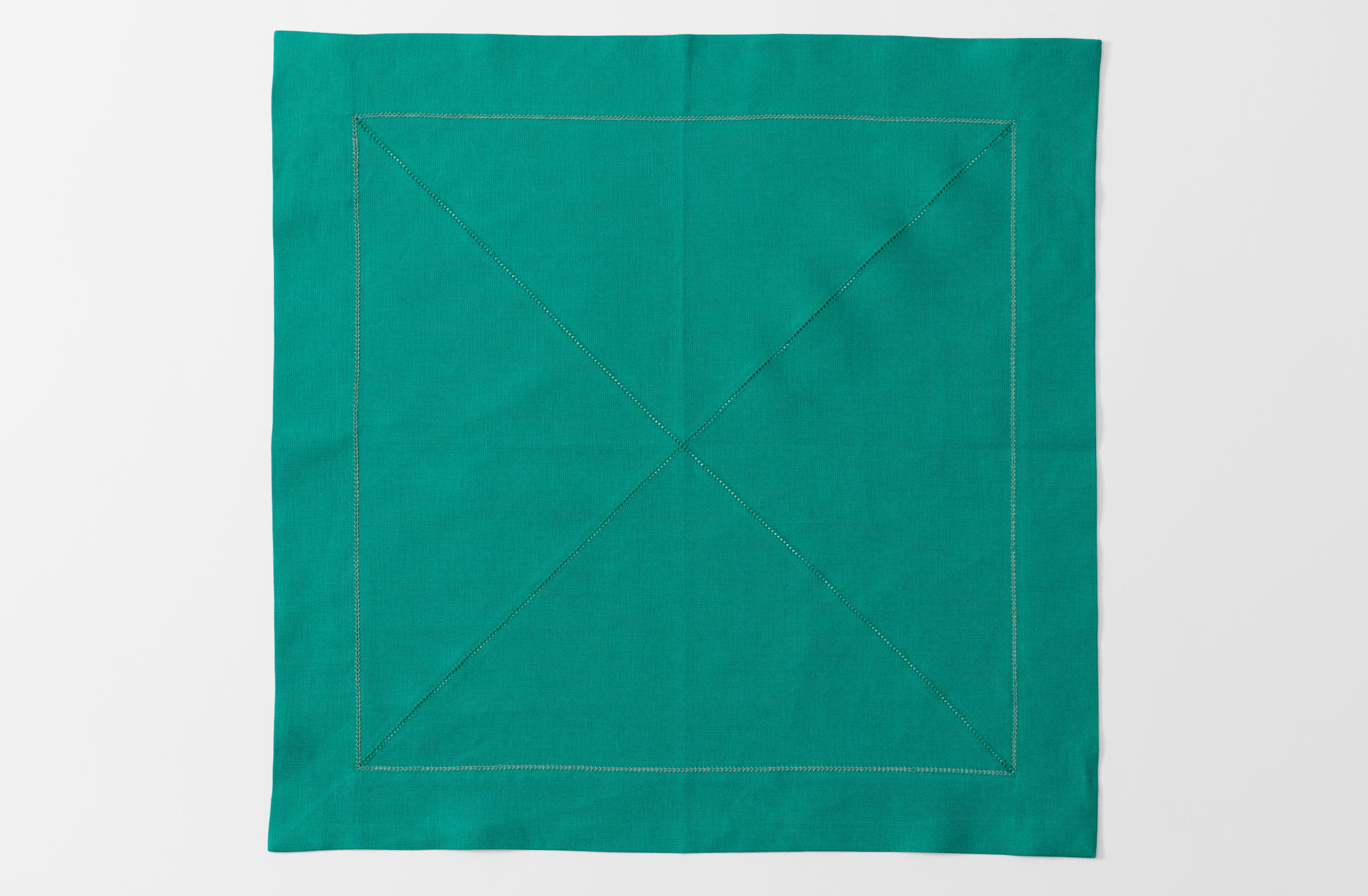 Peter Speliopoulos Bright Emerald Hemstitch Linen Napkin