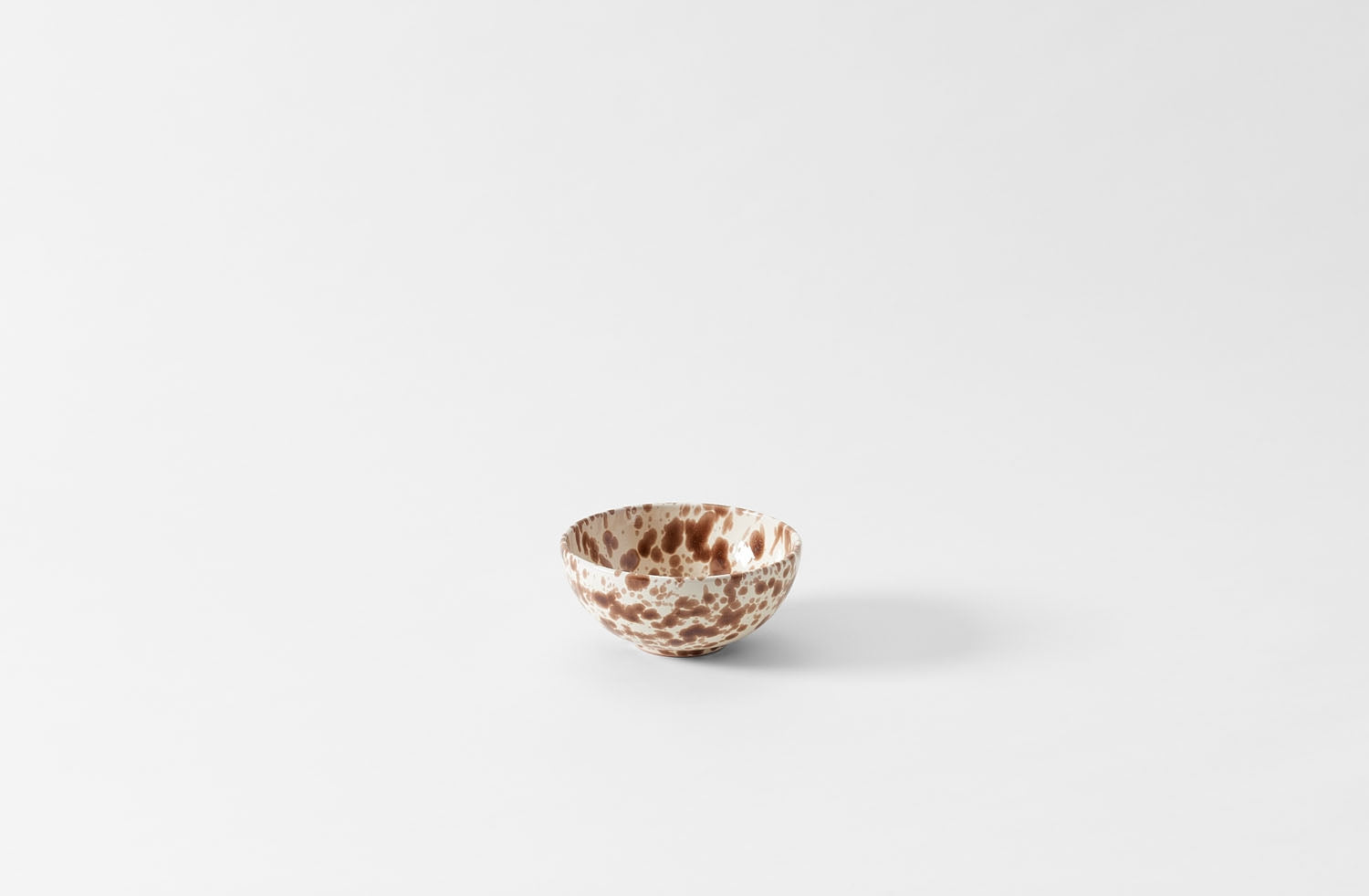 Brown on Cream Splatterware Cereal Bowl