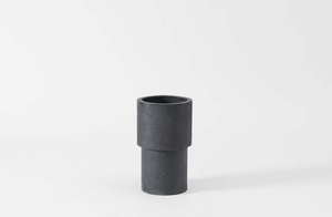 Tall Black Concrete Footed Planter