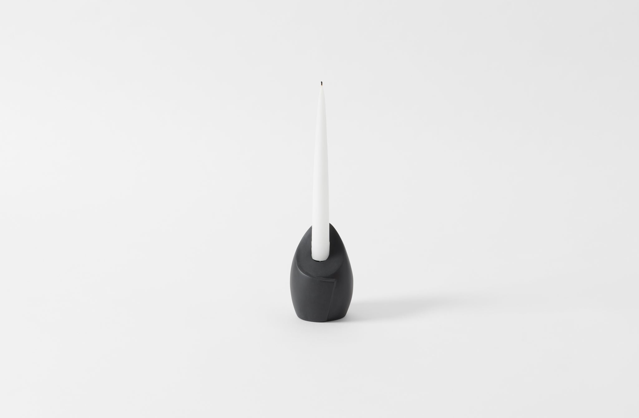 Carol Leskanic Black Gesso Tall Candlestick