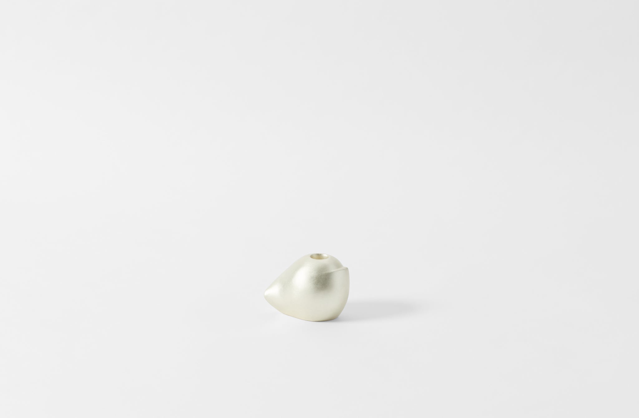 carol leskanic white gold short sculptural candlestick