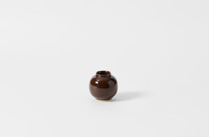 christiane perrochon shiny dark brown petite boule stoneware vase