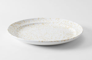 Cream on White Splatterware 20.75 Inch Platter