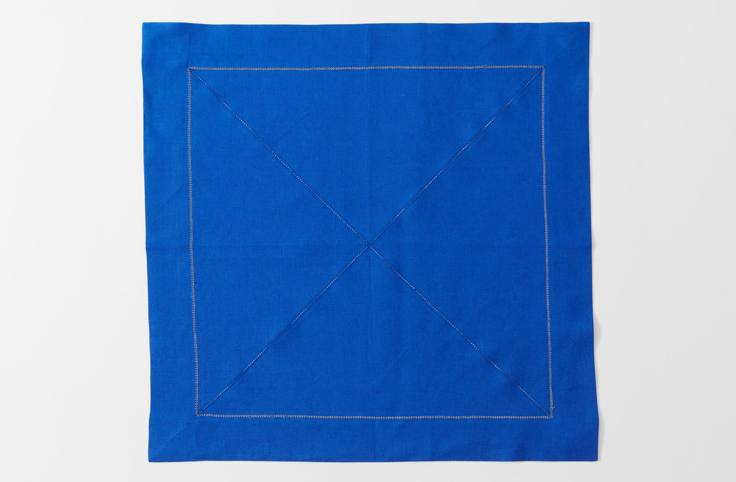 Peter Speliopoulos Electric Blue Hemstitch Linen Napkin
