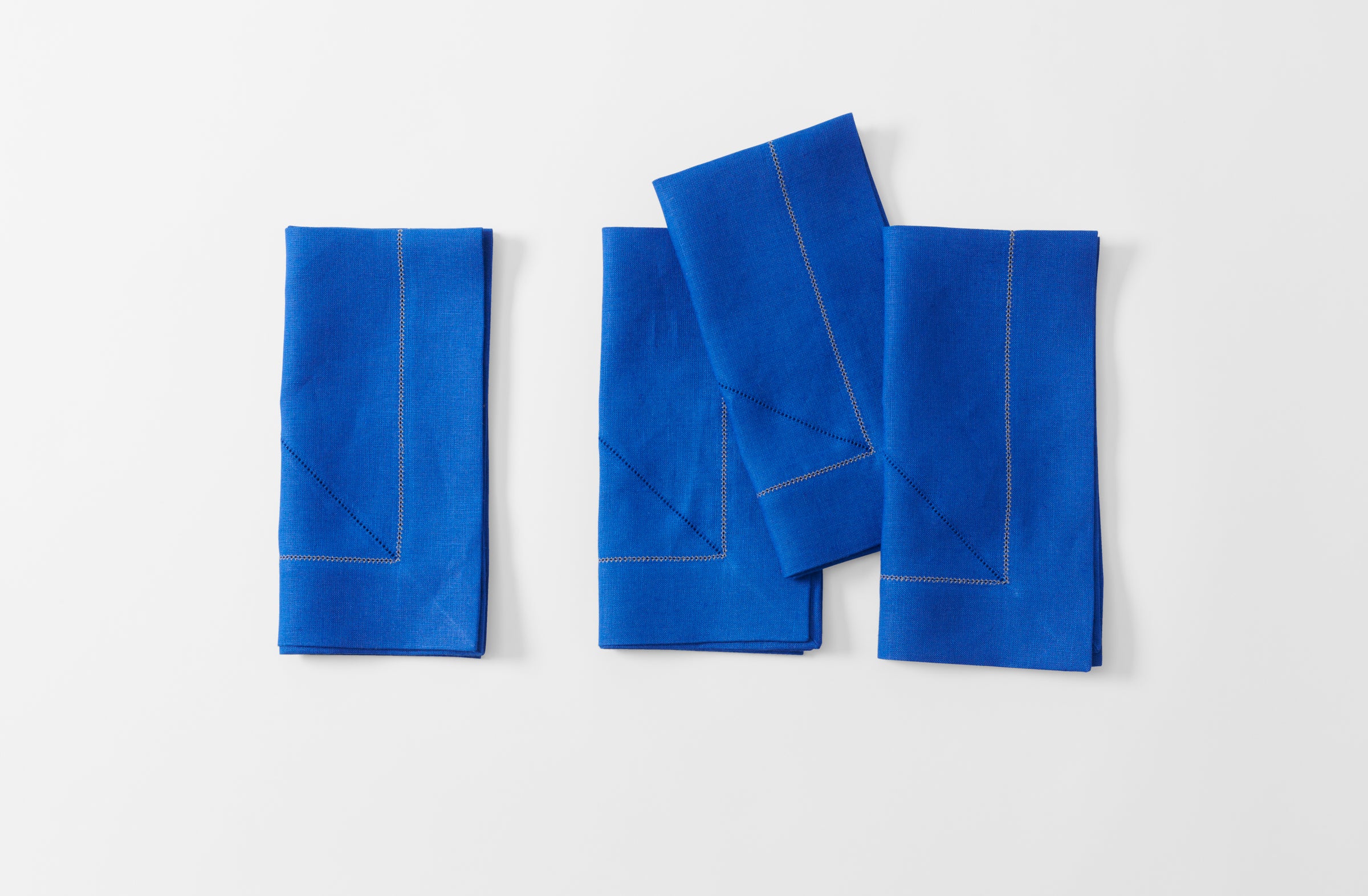 Peter Speliopoulos Electric Blue Hemstitch Linen Napkin