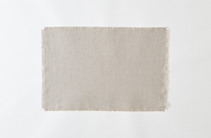 Boxwood Linen Flax Fringed Placemat