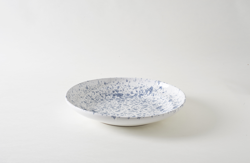 Grey on White Splatterware 17 Inch Platter