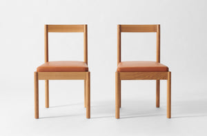 Bowen Liu MARCH White Oak and Cognac Leather Feast Dining Chair