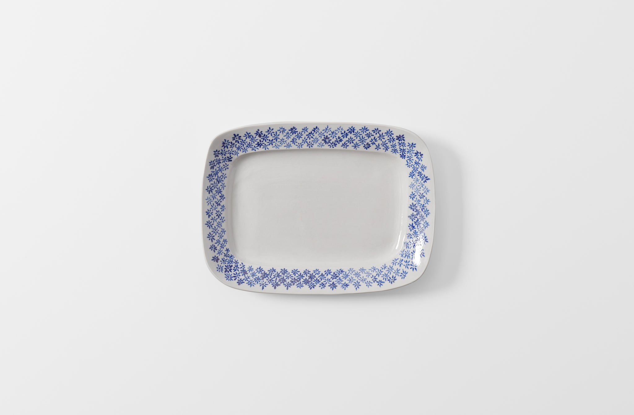 March SF Floral Rim Rectangle Porcelain Platter