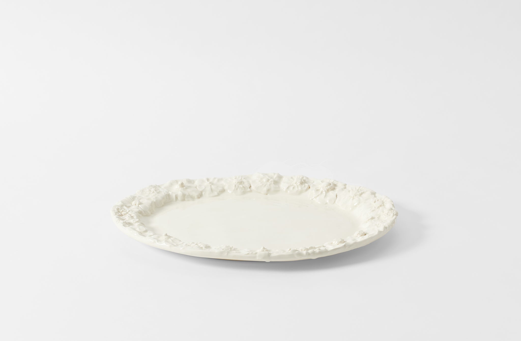 frances palmer flower relief large oval platter