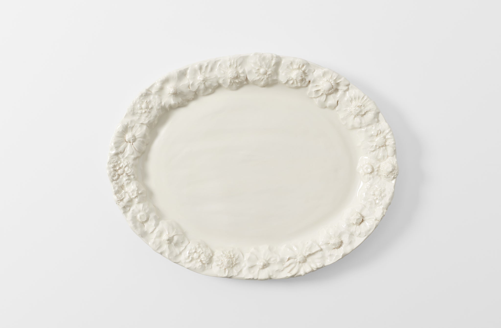 Frances Palmer Relief Flower Oval Platter – MARCH