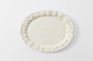 frances palmer flower edge relief oval large platter from above