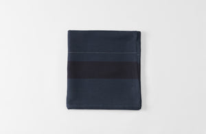Graphite with Black Stripe Linen Tablecloth