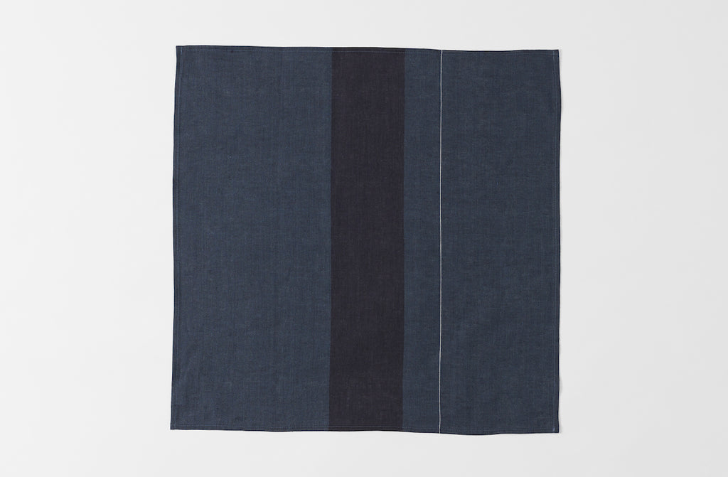 Graphite with Black Stripe Linen Napkin