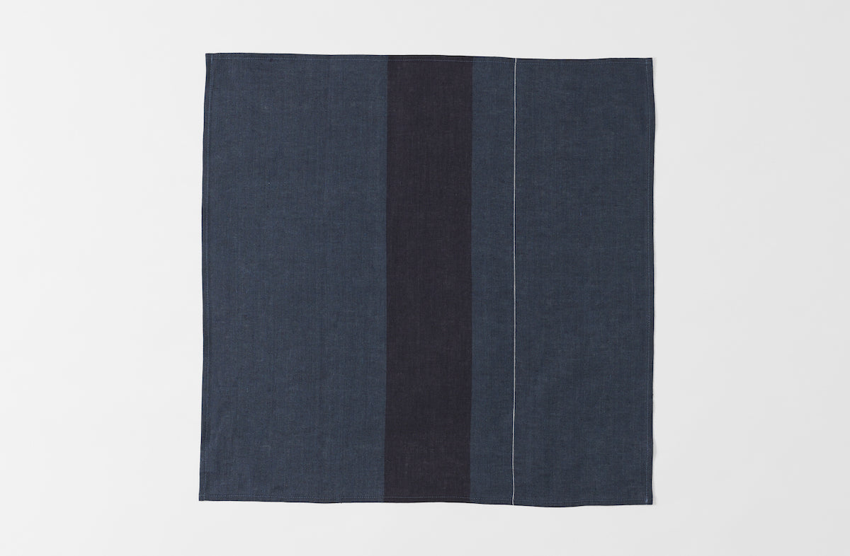 Graphite with Black Stripe Linen Napkin