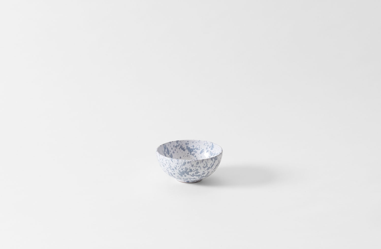Grey on White Splatterware Cereal Bowl