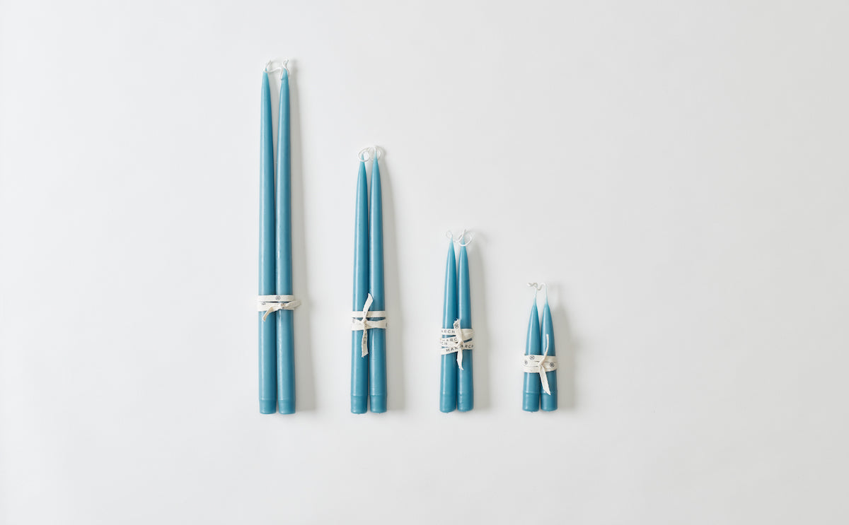 Hand Dipped Colonial Blue Taper Candles – MARCH