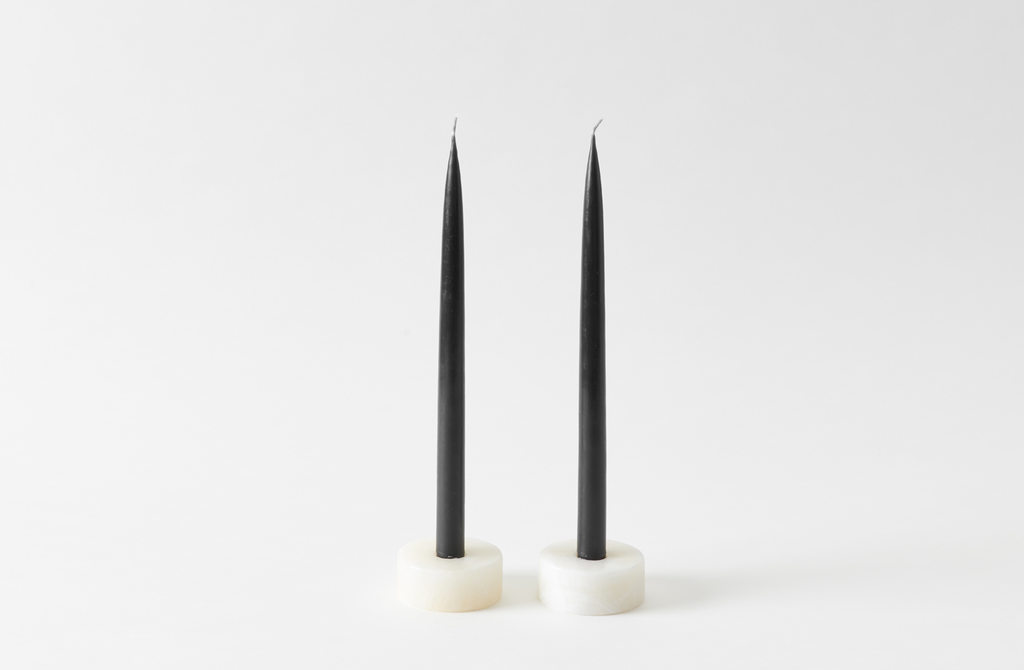 MarchSF White Onyx Taper Candle Holder
