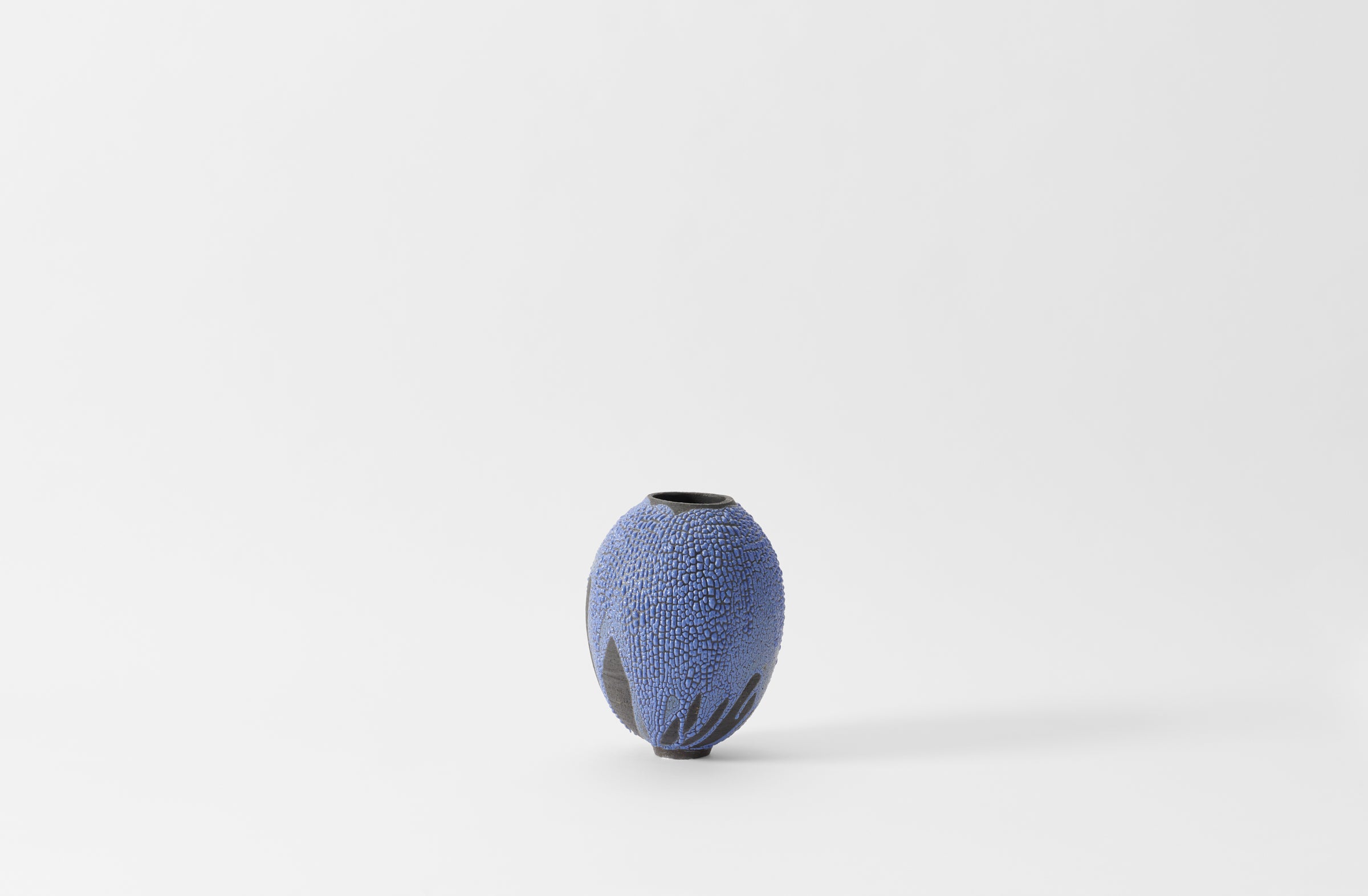 Karen Swami Cobalt Galuchat on Black Stoneware Medium Vessel