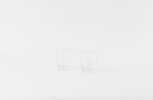 two double old fashion glasses