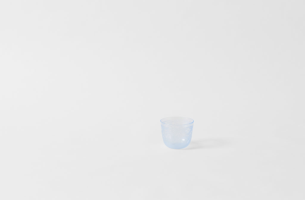single lobmeyr viennese lace engraved blue alpha tumbler