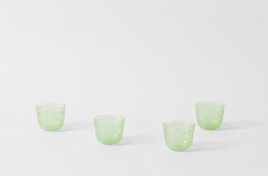 four lobmeyr viennese lace engraved green alpha tumblers