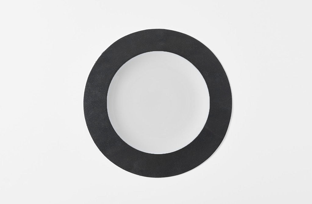 Michaël Verheyden Black Round Leather Placemat