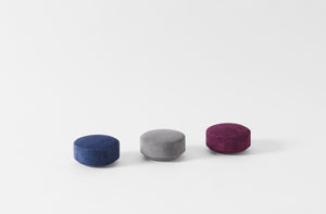 set of three suede pastille boxes in different colors