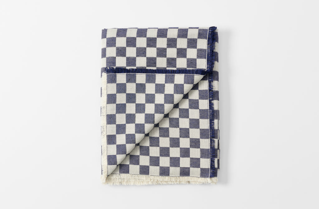 Navy Check Tablecloth