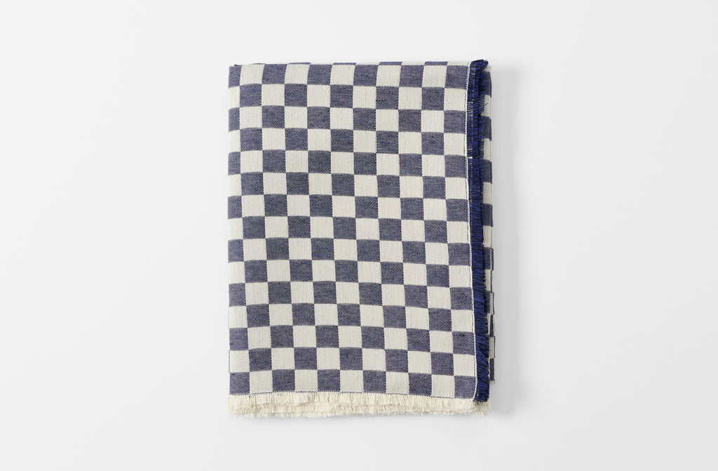 Navy Check Tablecloth