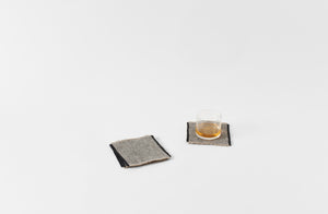 Boxwood Linen Nubby Stonewashed Twill Coaster Set of 4