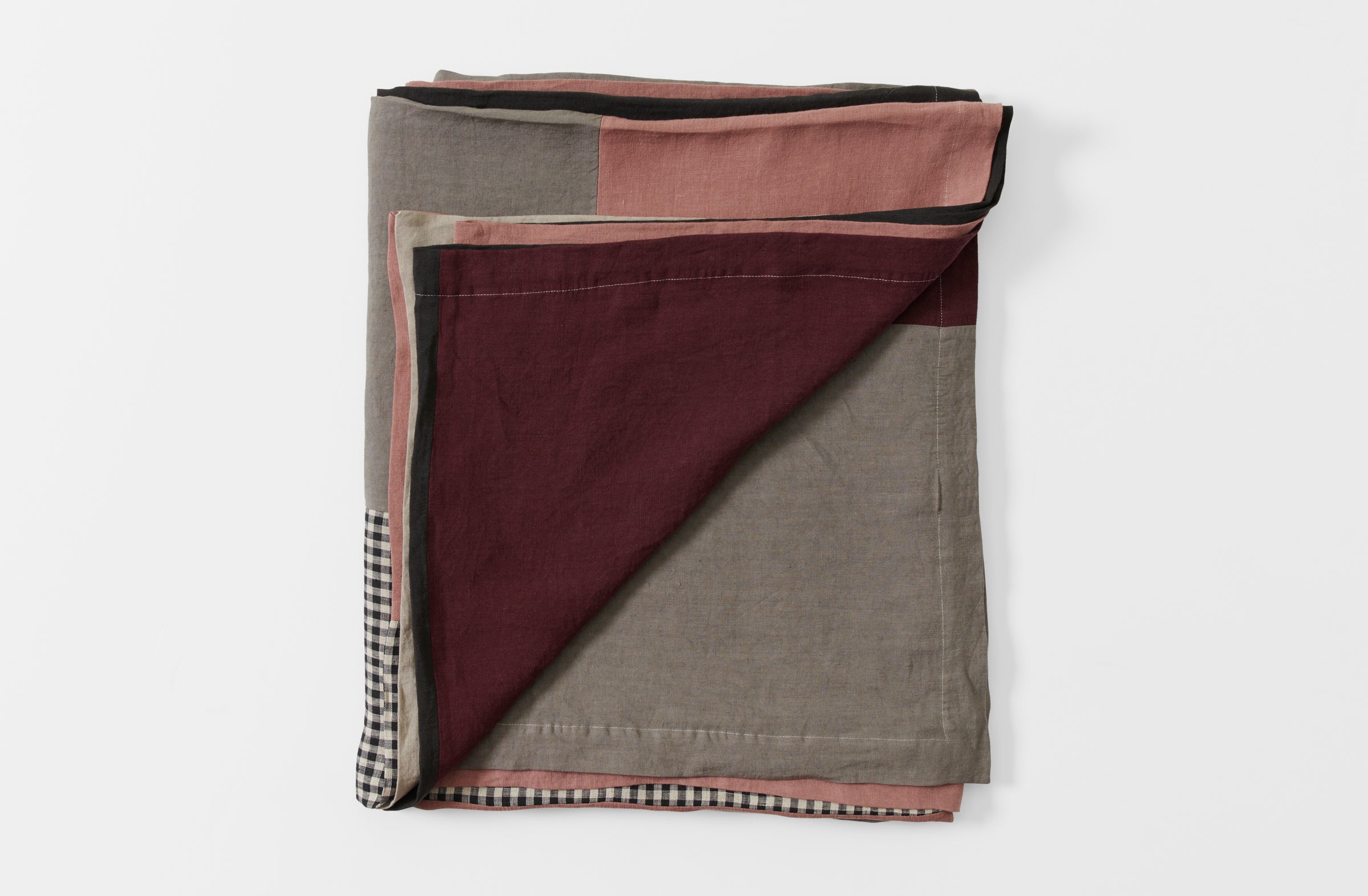 patchwork tablecloth folded open