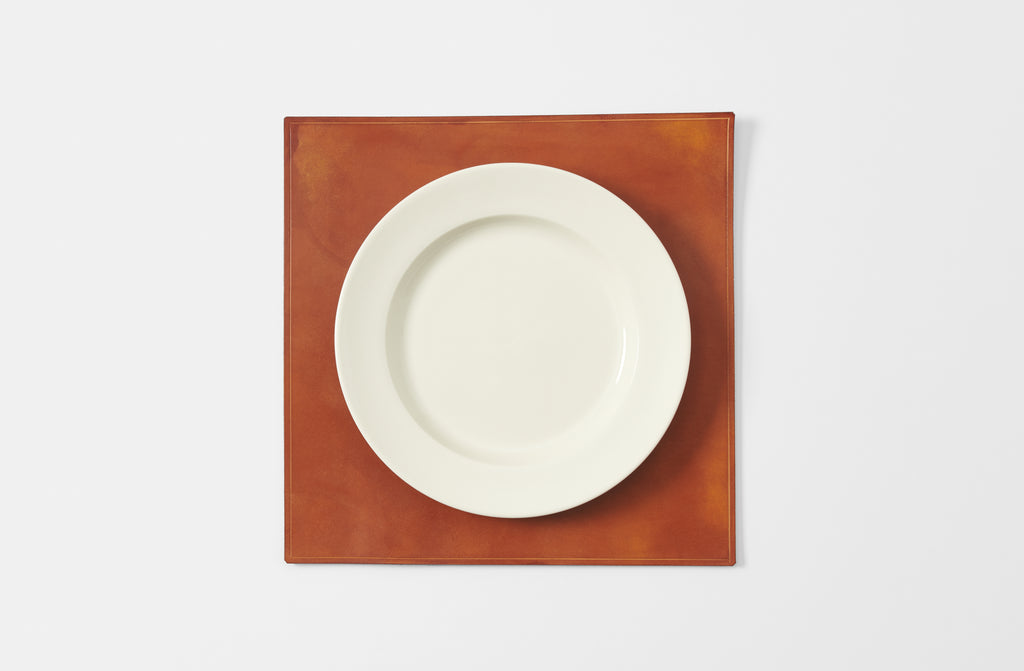 Peter Speliopoulos Camel Leather Square Placemat