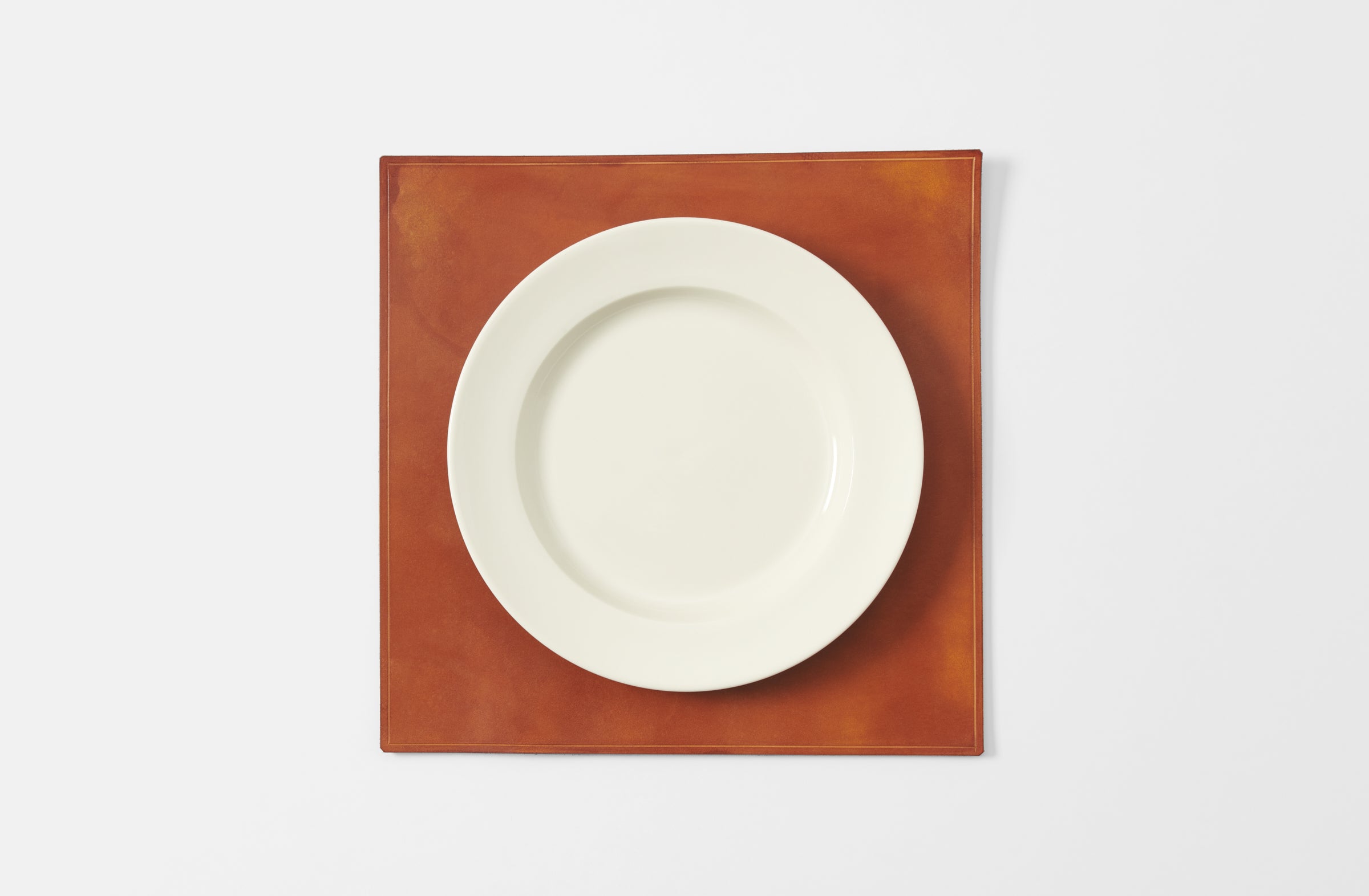 Peter Speliopoulos Camel Leather Square Placemat